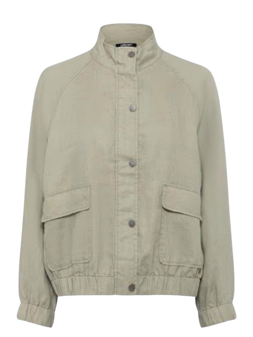 Olsen 100% Linen High Collar Zip Front Bomber Jacket excellent condition